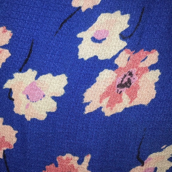 Lucky Brand Royal Blue And Pink Floral Blouse - Picture 5 of 5
